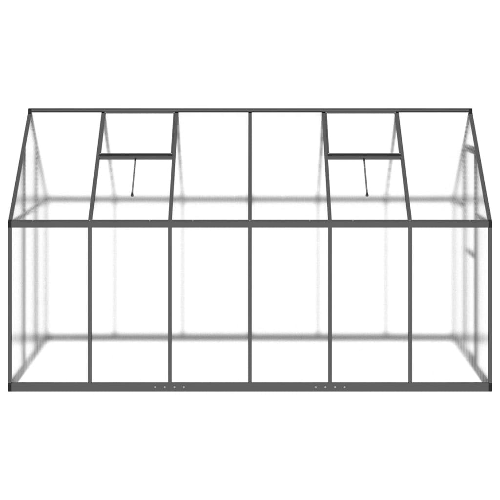 Telaio Serra con Base Antracite 334x169x195 cm in Alluminio,Serra da Giardino e Orto in Policarbonato con Tetto Regolabile e Porta,Telaio in Alluminio