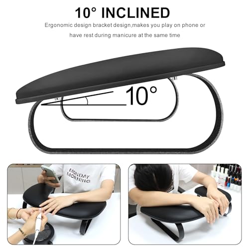 Accoudoir pour manucure anti fatigue repose-main en cuir lavable - 2