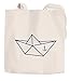 Jutebeutel Tragetasche Origami Schiffchen Anker Seemann Schiff Anchor Stoffbeutel Moonworks® natur 2 lange Henkel