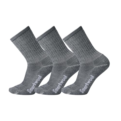 Smartwool Men's Hike Classic Edition Light Cushion Crew Socks 3-Pack, Light Gray, Large