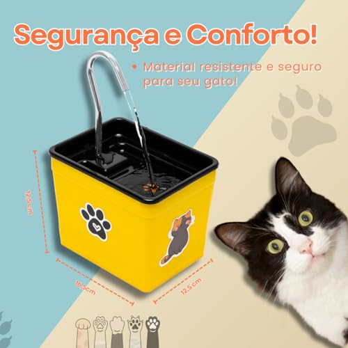 Bebedouro Fonte de Água para Gatos – Hidratação Contínua e Silenciosa (Branco, 1,8 Litros)
