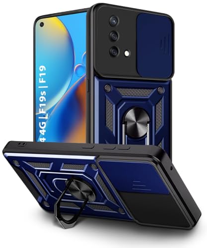 Image of WOW IMAGINE Tough Armor Bumper Mobile Back Case for Vivo V60 5G | V60e 5G | Vivo T4 Pro 5G | Sliding Camera Cover | Shock Proof 360 Protection | Hybrid PC + TPU | Ring Holder with Kickstand - Blue