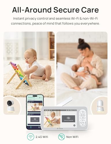 Image of Dr.Care LumiView Plus Smart WiFi Baby Monitor with Clip Mount - 5.5 inch 1080P Split Screen & 2K Camera, Privacy Mode, Cry & Motion Alerts, 5000mAh Removable Battery, RGB Night Light, HD Night Vision