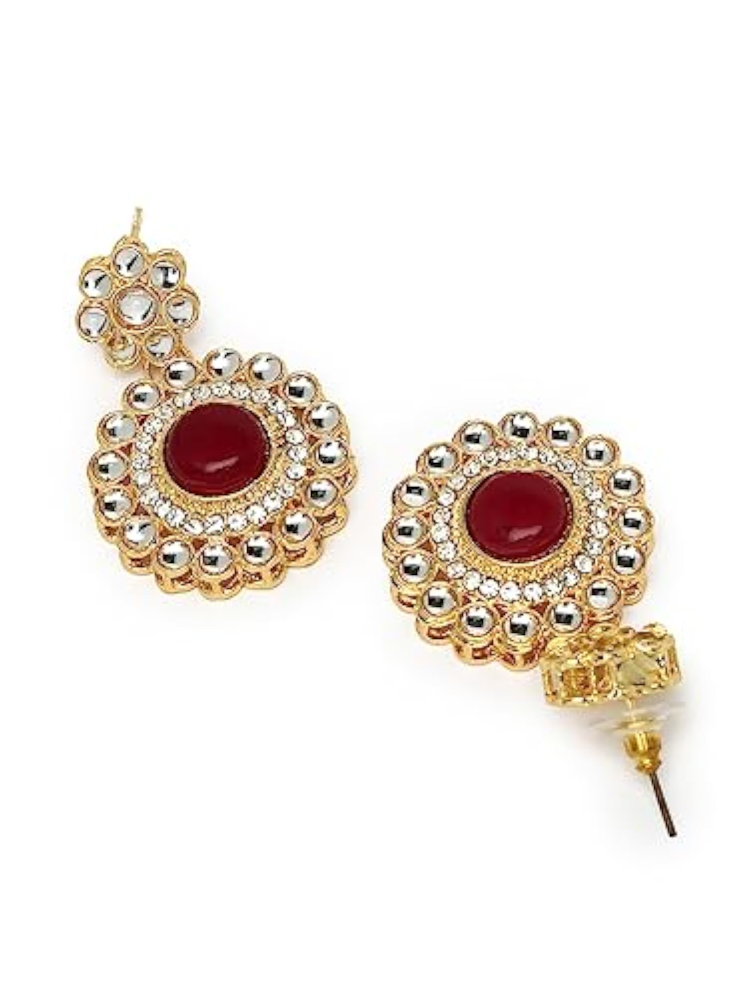 Drop Shaped AD Stones & Beads Necklace Set (NS105613)