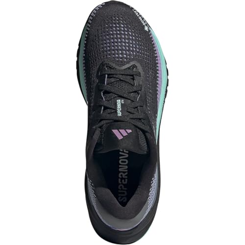 Image of adidas, Supernova GTX Running Shoe - Women's, Core Black /Iron Metallic /Semi Flash Aqua, 10.5