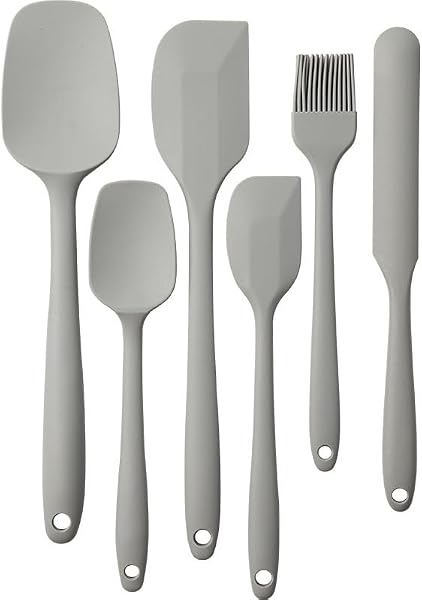 Set di 6 spatole in silicone per uso alimentare, con impugnatura ergonomica, spatole in gomma in silicone resistente al calore, per uso in cucina, senza BPA, lavabili in lavastoviglie - 1