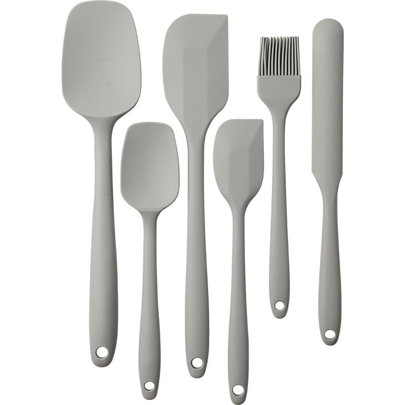 6 Pieces Silicone Spatula Set, Food Grade Rubber Spatula with Ergonomic Grip, Rubber Spatulas Silicone Heat Resistant Spatula Set for Kitchen Use, BPA Free Dishwasher Safe