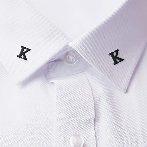 Image of HONEY BEAR Initial Alphabet Letter Lapel Pins Collar Badge Brooches for Mens /Womens Shirt Dress Decoration Black