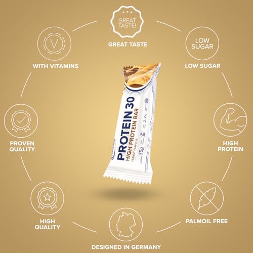 IronMaxx Proteína 30 Barrita Proteica - Cacahuetes 24 x 35g | barrita proteica sin aceite de palma y sin gluten con vitaminas | adecuado para una alimentación baja en azúcar y carbohidratos - Imagen 5