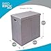 BIRDROCK HOME Double Laundry Hamper with Lid and Removable Liners | Linen | Easily Transport Laundry | Foldable Hamper | Cut Out Handles