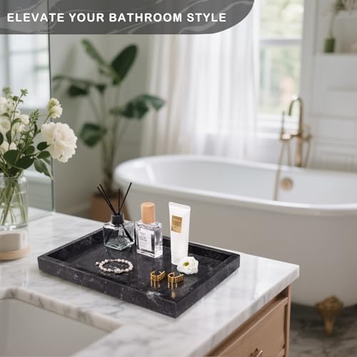 image for Homaura Marble Bathroom Tray for Countertop & Home Decor, Natural Deco