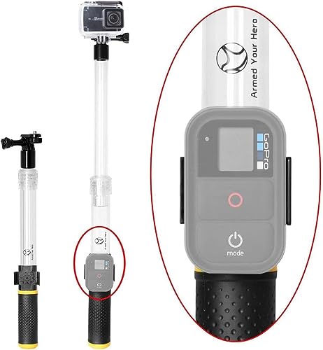 Image of Action Camera Non-Slip Waterproof Selfie Stick Extendable Handler Pole Floating Hand Grip w /Wrist Strap for GoPro Insta360 Akaso Action Camera Diving Surfing Snorkeling Rafting Kayaking (14-24 Inch)