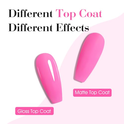 Image of CANNI Pink Gel Nail Polish, 1Pcs Bright Pink Gel Polish Color High Gloss Soak Off U V Nail Manicure Salon DIY