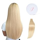 Paruks シールエクステ 100%人毛 エクステ シール 金髪 10枚セット ウィッグ かつら ヘアエクステ インナーカラー 30cm 60A#