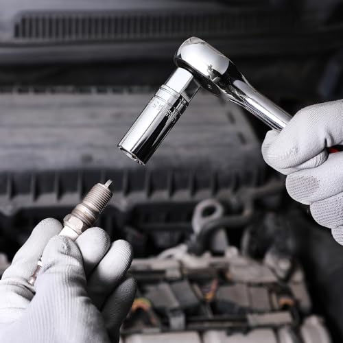 Image of 5PCS 3 /8 inchDrive Magnetic Spark Plug Socket Set, CR-V, 14mm, 16mm, 5 /8-inch, 3 /4-inch and 13 /16-inch, 6 Point & 12 Point