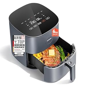 COSORI Airfryer, 7-in-1 Heissluftfritteuse, Max 230℃ & 55dB leise Heißluftfritteuse, 100+ Rezpete, Hähnchen, Steak, Speck, Tiefkühlkost, 55% energiesparend, spülmaschinenfest