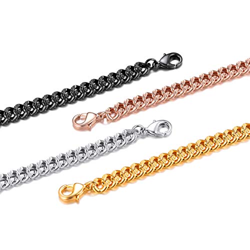 Rose Gold Chain Bracelet for Man Jewelry Also for Women 7mm 21CM Fashion Jewelry Birthday - Image 6