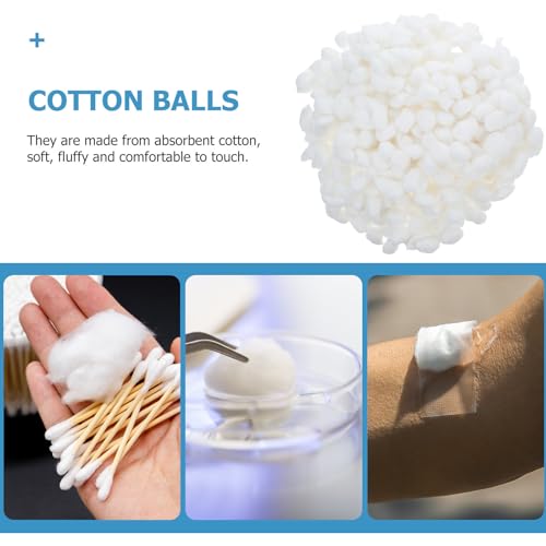 Bolas de algodón de 100% algodón puro HOMSFOU, algodón blanco premium y suave al tacto para rostro 7