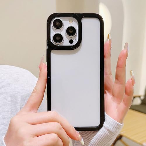 Coque de téléphone à bordure colorée simple pour iPhone 15 en TPU transparent