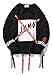 PIZOFF Unisex Hip-Hop Coole Sweatshirts - Langarm Training Oversized Übergroß Straße Stil Band Design,Aa057-black,S
