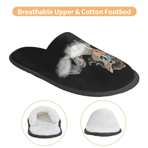 A Little Cute Blue Eyed Donkey Slippers For Women Men Cozy Indoor And Outdoor Slip On Slippers Fuzzy House Shoes4