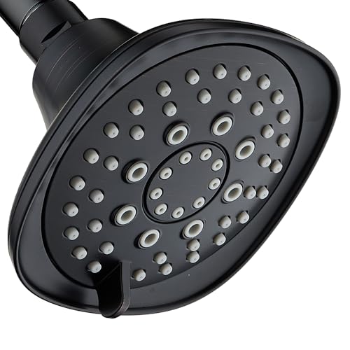 AquaDance Oil-Rubbed Bronze Hot Oval Square Style 6-setting High-Pressure Luxury Shower Head. Angle Adjustable, Solid Brass Connection Nut, Finish. Premium Quality Exclusive Showerhead