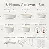 CAROTE 18Pcs Ceramic Cookware Set with Detachable Handle, Pots and Pans Set Non Stick, Non Toxic Kitchen Cooking Sets with Stand-Up Lid, PFAS and PFOA Free, Oven Safe, Induction Ready, Cream White #1