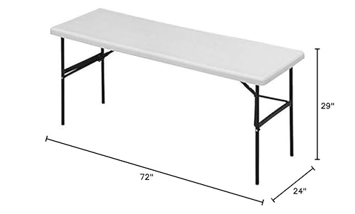 Miniatura 7 de Iceberg IndestrucTable TOO - Mesa plegable de la serie 1200 capacidad de 300 libras platino 24 pulgadas de ancho x 60 pulgadas de largo x 29