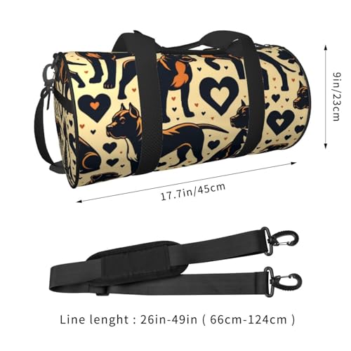 Sports Duffel Bag Pitbull-Dog-Heart Foldable Travel Tote Bag Weekender Sleepover Carry On Bag2