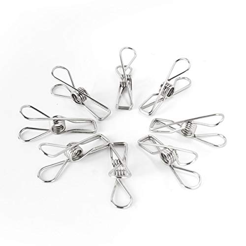 80pack Clothespins Tiny Metal Stainless Steel Clothespin, Multipurpose Peg Clothes pin 2.2" for Laundry Clothes from Socks, Scarves to Jeans, Uniform Heavy Duty Clothespin&Decorative clothespins