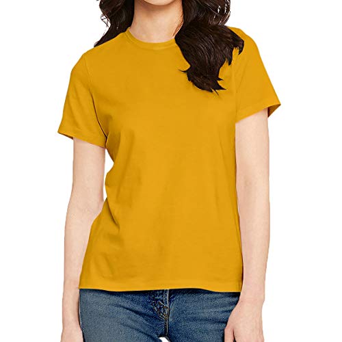 Image of Pooplu Women's Regular Fit Premium Plain 100% Cotton Round Neck Half Sleeves Multicolour Pootlu T Shirt. Casual, Stylish, Trending, Symbol Tshirts
