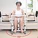 Patient Lift Transfer Chair for Home,Portable 4 in 1 Patient Lift Wheelchair 180° Split Seat, Toilet Transfer Chair W/Cushion Hydraulic Lifting Nursing Car for Elderly