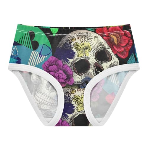 Cartoon Girls Underwear Toddler 2t Cotton Girl Panties Cute Skulls Decorated Flowers Funny Briefs Undies Kids