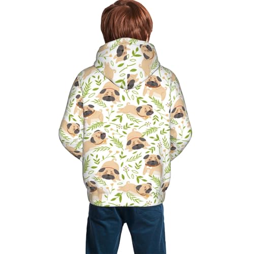 Puppy and Spring Flowers Kid Hoodies Boys Sweatshirts Girls Pullover with Pocket4