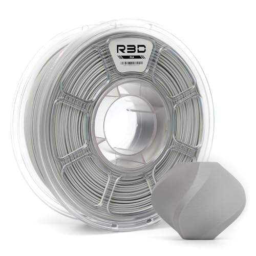 R3D Bobine de filament PLA 3D de 1,75 mm, 0 Ã  370 mm/s, impression haute vitesse, prÃ©cision dimensionnelle +/- 0,02 mm, bobine en plastique transparent de 1 kg (Mat Gris)