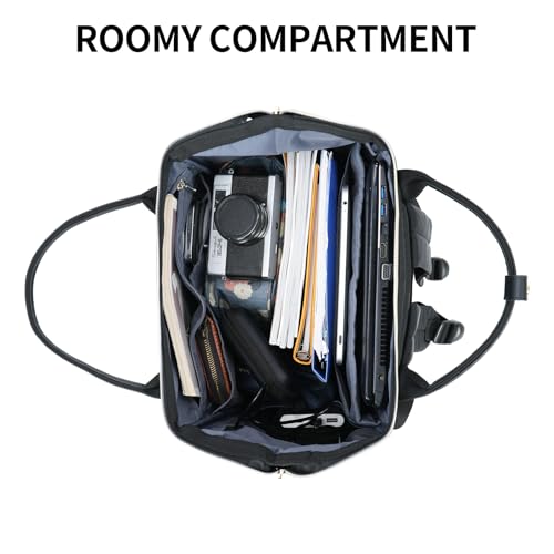 KROSER Laptop Backpack 17" Stylish Backpack Water Repellent College Casual Daypack with USB Port Travel Business Work Bag for Men/Women-Black