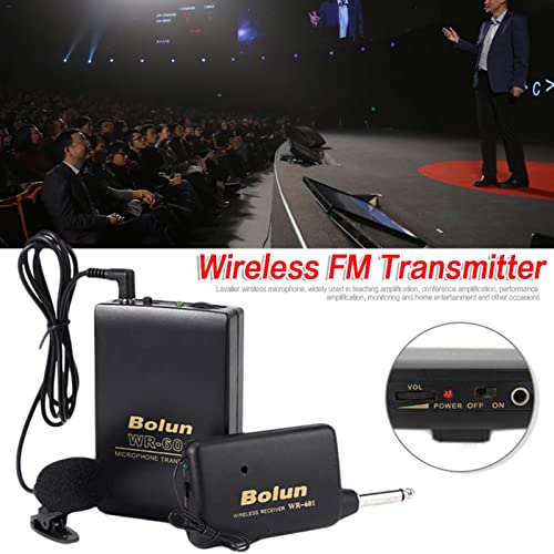 Microfone de lapela sem fio - Headset Mic Microfone de Lapela com Transmissor - Saída de microfone d