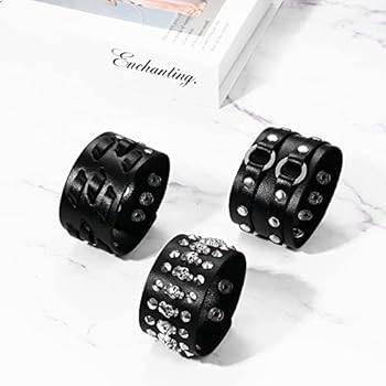 JewelryWe Brede leren armband voor heren: Gothic biker punk herenarmband wikkelarmband doodskop verstelbaar zwart bruin - voor dagelijks gebruik, 9,44 pulgadas / 24 cm, Leer JewelryWe Brede leren armband voor heren: Gothic biker punk herenarmband wikkelarmband doodskop verstelbaar zwart bruin - voor dagelijks gebruik, 9,44 pulgadas / 24 cm, Leer