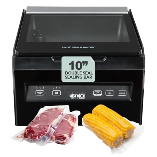 Avid Armor - Chamber Vacuum Sealer Machine USVX Ultra Series, Vacuum Food Sealer for Wet Foods, Meat Sealers Vacuum Packing Machine, Compact Vacuum Chamber Sealer with 10-Inch Vacuum Sealer Bar