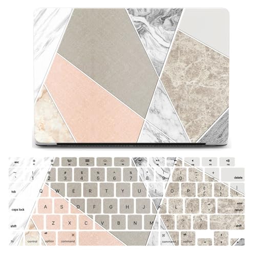 Cas MacBook Air 15 M2 A2941 JZ Geometric Marble coque rigide de protection chic avec couvre-clavier