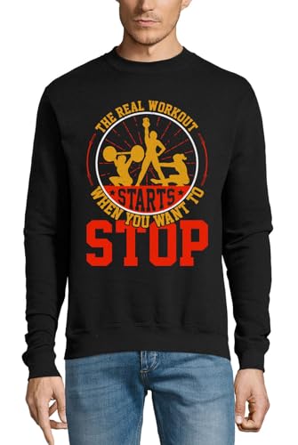 Pull en coton noir The Real Workout contre le froid en sport