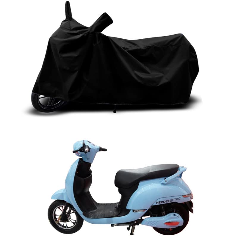 Image of 100% Scratchproof /UV-Rays /Heat Protection /Birds Dropping /Water Resistant /Dust Proof /Waterproof /Full Bike Scooty Two Wheeler Body Cover Compatible for Electric AE-8 All Varients[Black]