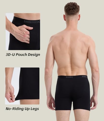 Image of BAMBOO COOL Men's Underwear Breathable Boxer Briefs with Fly Moisture-Wicking Lightweight Underwear 7-Pack