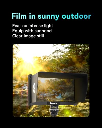 Image of Portkeys HD7H 7'' Camera Monitor 1000nit High Brightness Field Monitor with S0NY NP-F 550 Battery Top Shortcut Keys Suitable for Most DSLR Mount Holder