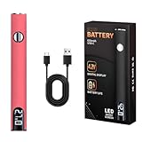 510 Thread Battery Cart Pen, 650mAh Adjustable Voltage Portable Electric Soldering Iron Kit, USB Rechargeable Cartridge Battery Pen for Electronics Repair (Pink)