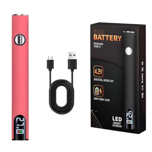 510 Thread Battery Cart Pen, 650mAh Soldering Iron Kit with LED Digital Display, USB Rechargeable Soldering Pen, Adjustable Temperature for Home & Electronics Appliance Repair (Pink)