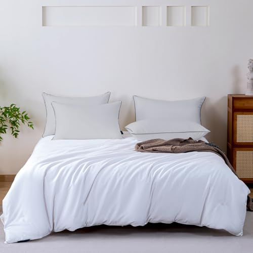 GOHOME Pillows Queen Size Set of 4 - Bed Pillows for Sleeping 4 Pack, Cooling Supportive Hotel Pillows with Premium Soft Down Alternative Fill for Side Stomach and Back Sleepers