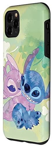Coque iPhone 11 Pro Max Disney Stitch et Angel Trèfle Vert - 2