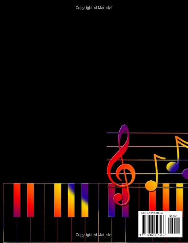 Miniatura 2 de Blank Sheet Music PIANO Notebook XXL 200 Pages with Treble & Bass Clefs on Each, wide stave