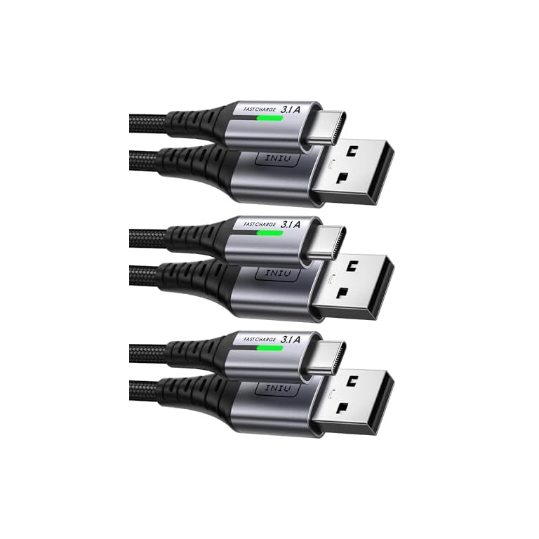 INIU Cavo USB-A a USB-C 3,1A - 3 Pezzi (0,5+2+2m)